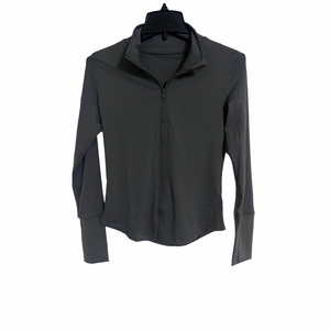 Slim Fit Zip-Up Active Jacket – Gray, Tagged Medium (Fits Like Small)